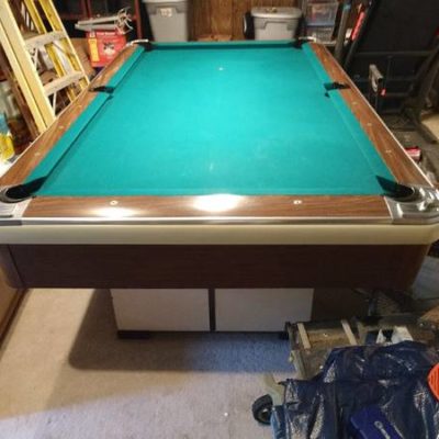 Brunswick Solid Slate Antique Pool Table