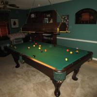 Olhausen Pool Table With Light and Wall Rack
