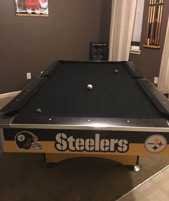 Steelers 8 ft Official Pool Table